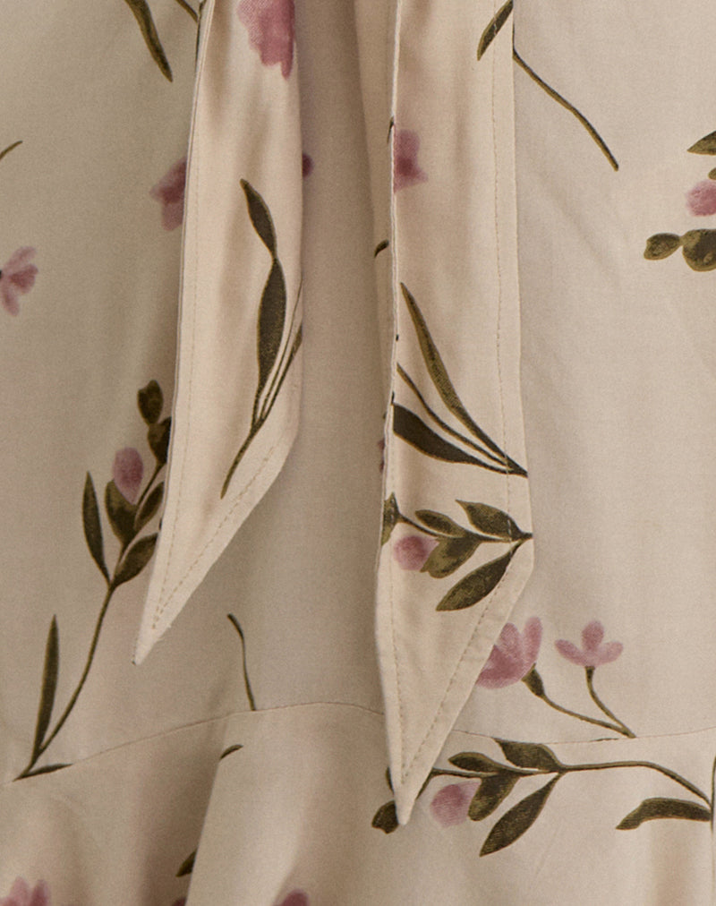 Lazlo Mini Dress in Bloom Leafy Taupe