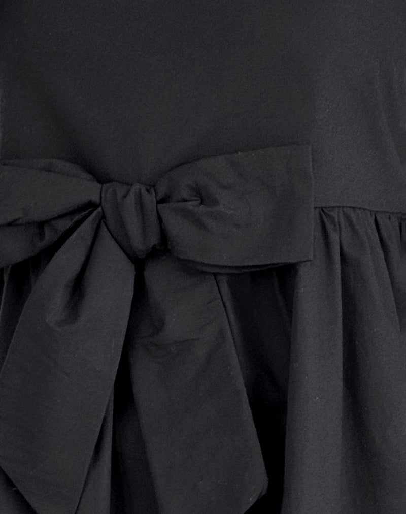 Leshiana Mini Dress in Poplin Black