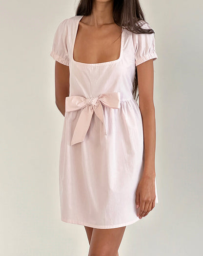 Leshiana Mini Dress in Poplin Light Pink