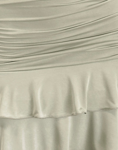 Luella Ruffle Mini Dress in Slinky Sage