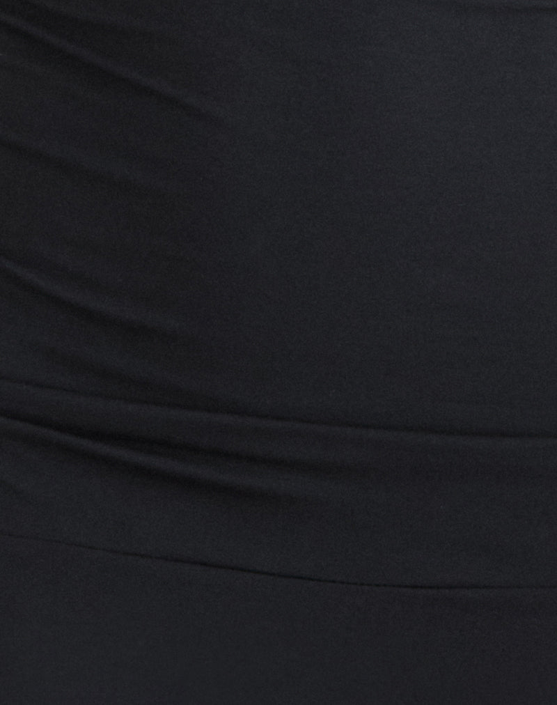 Luscian Plunge Mini Dress in Black