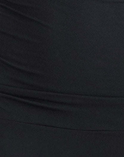 Luscian Plunge Mini Dress in Black