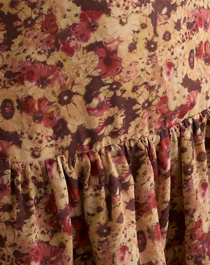 Marja Cami Mini Dress in Chiffon Rusty Flower