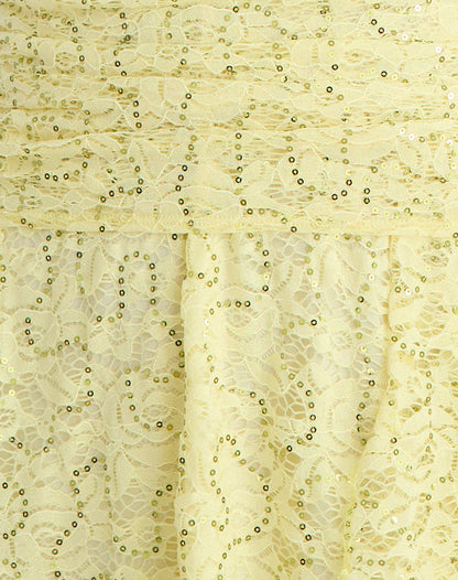 Marty Mini Dress in Drape Sequin Lace Lime