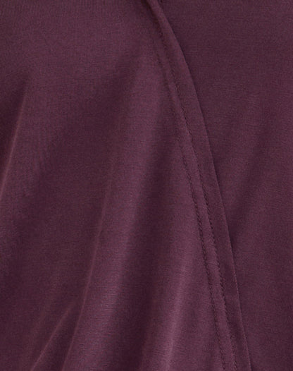 Mihiro Plunge Mini Dress in Cupro Deep Purple