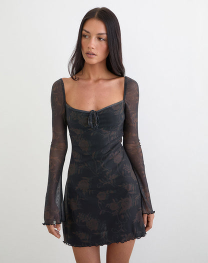 Modena Long Sleeve Dress in Dynamic Rose