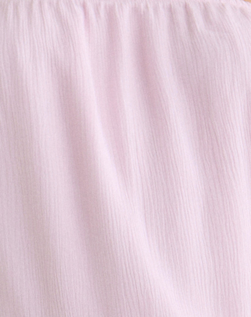 Moka Mini Dress in Crinkle Light Pink