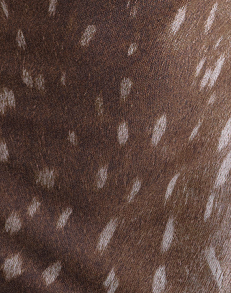 Molada Mini Dress in Mesh Blurry Deer Brown