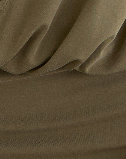 Narina Mini Dress in Cupro Olive Stone