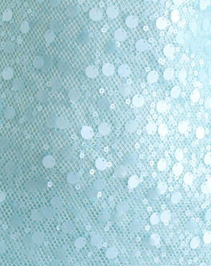 Nataru Mini Dress in Net Sequin Blue