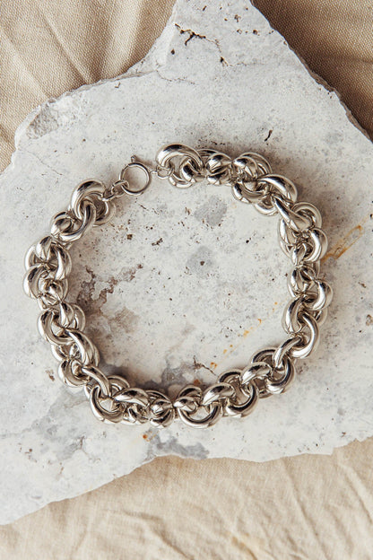 Kat Irregular Choker Necklace Dark Silver