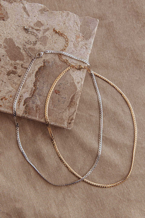 Dannielle Flat Link Chain Set Two-Tone Mixed