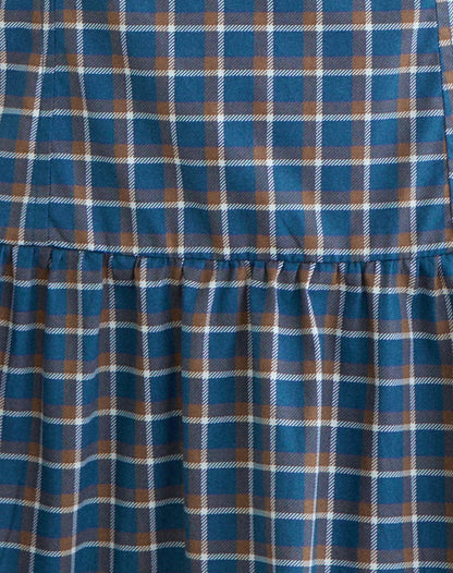 Panja Mini Halter Neck Dress in Medium Tartan Blue