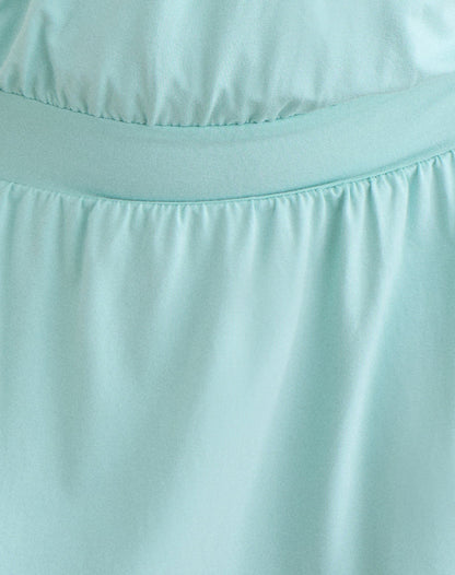 Pippa Plunge Wrap Mini Dress in Jersey Aqua