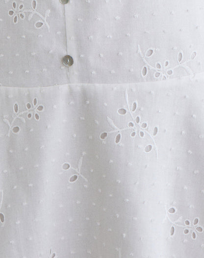 Raspati Mini Dress in Broderie White