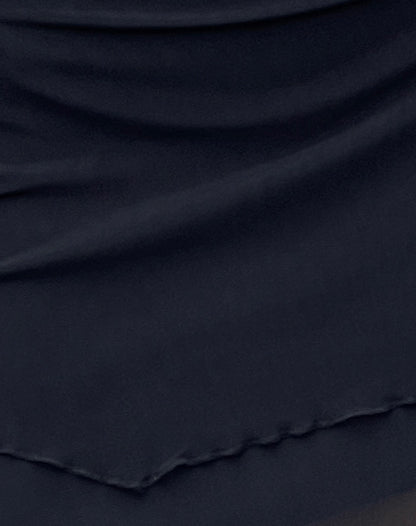Renata Asymmetrical Mini Dress in Black Mesh