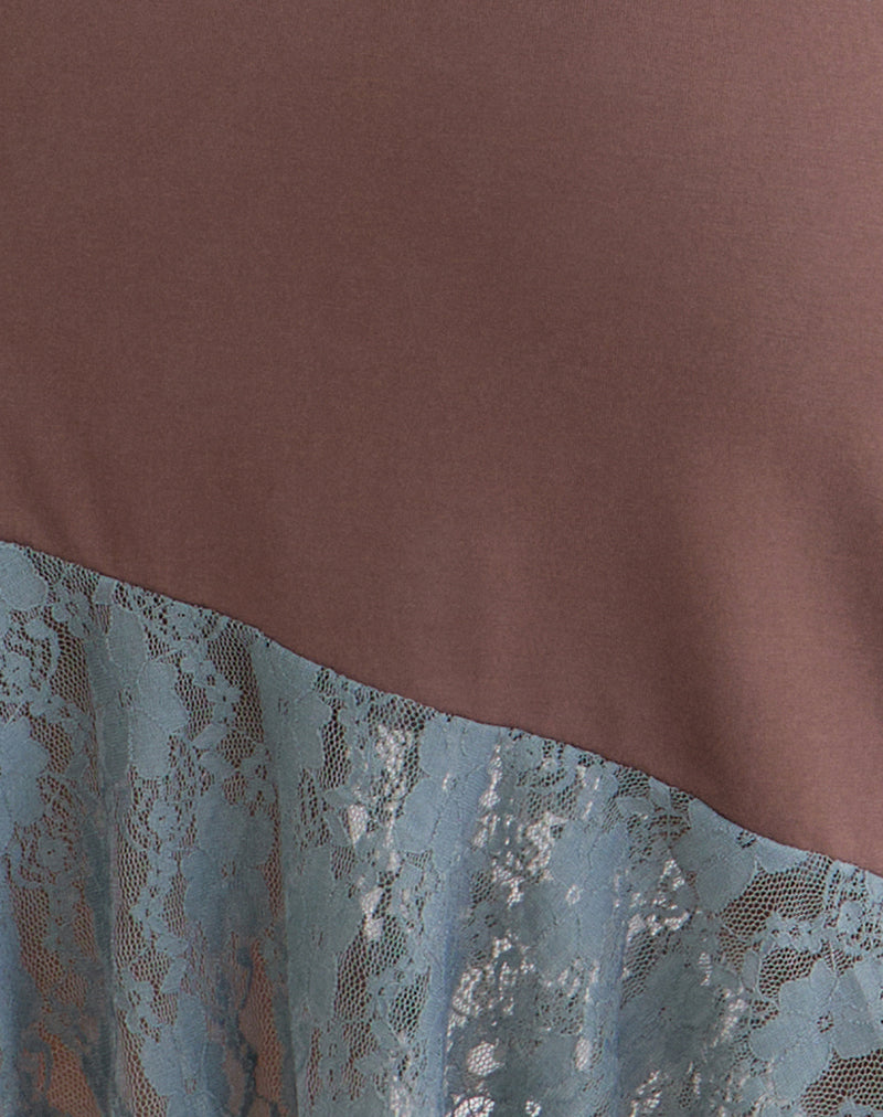 Sanaya Dress in Lace Panel Cupro Mink