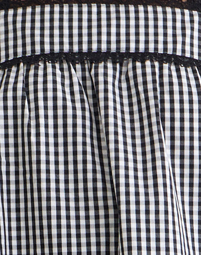 Sandat Smock Mini Dress in Mini Gingham Grey