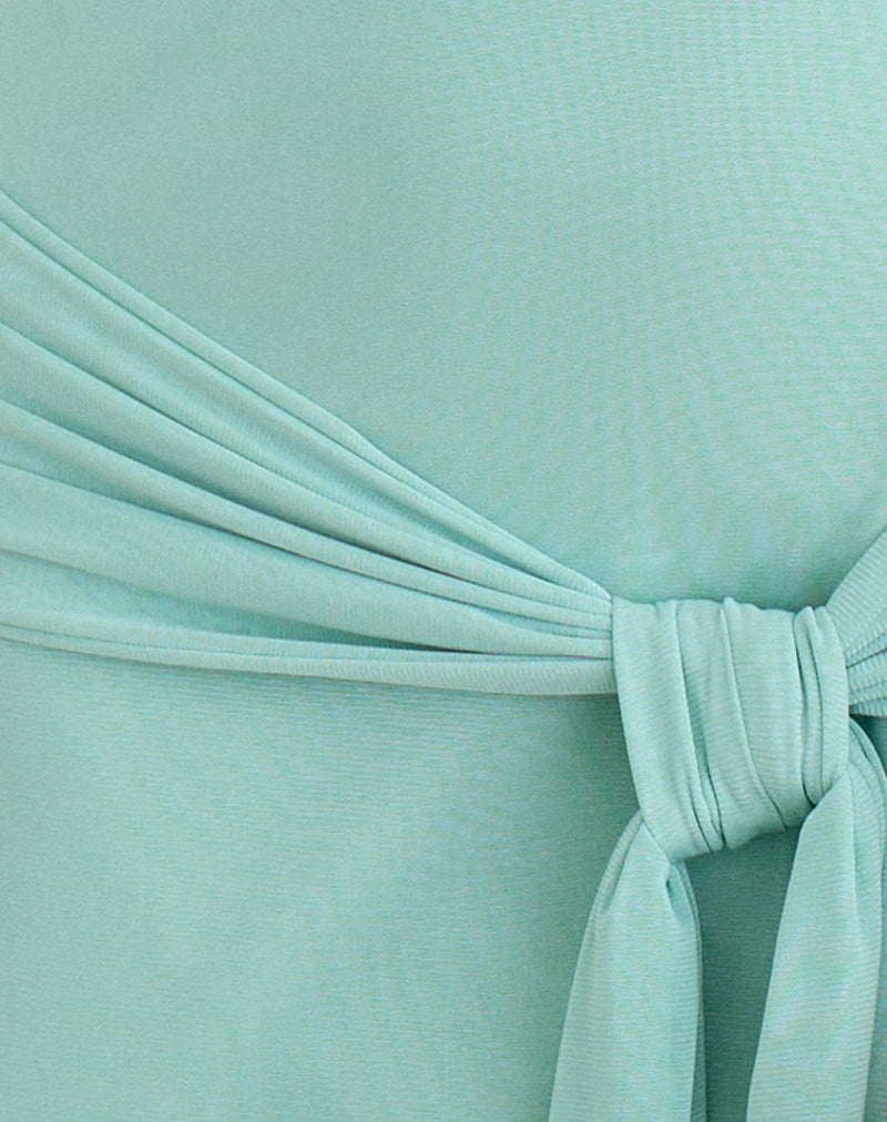 Sanyang Mini Dress in Mesh Aqua