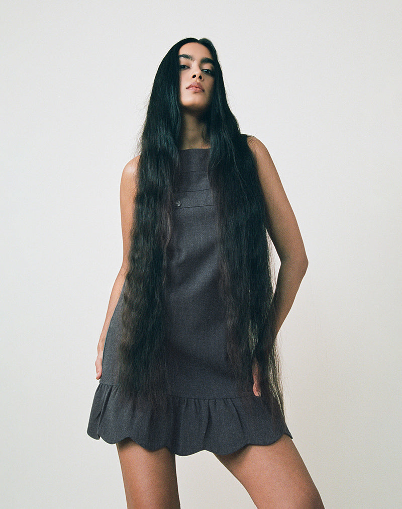 Saraya Mini Dress in Tailoring Grey Blue