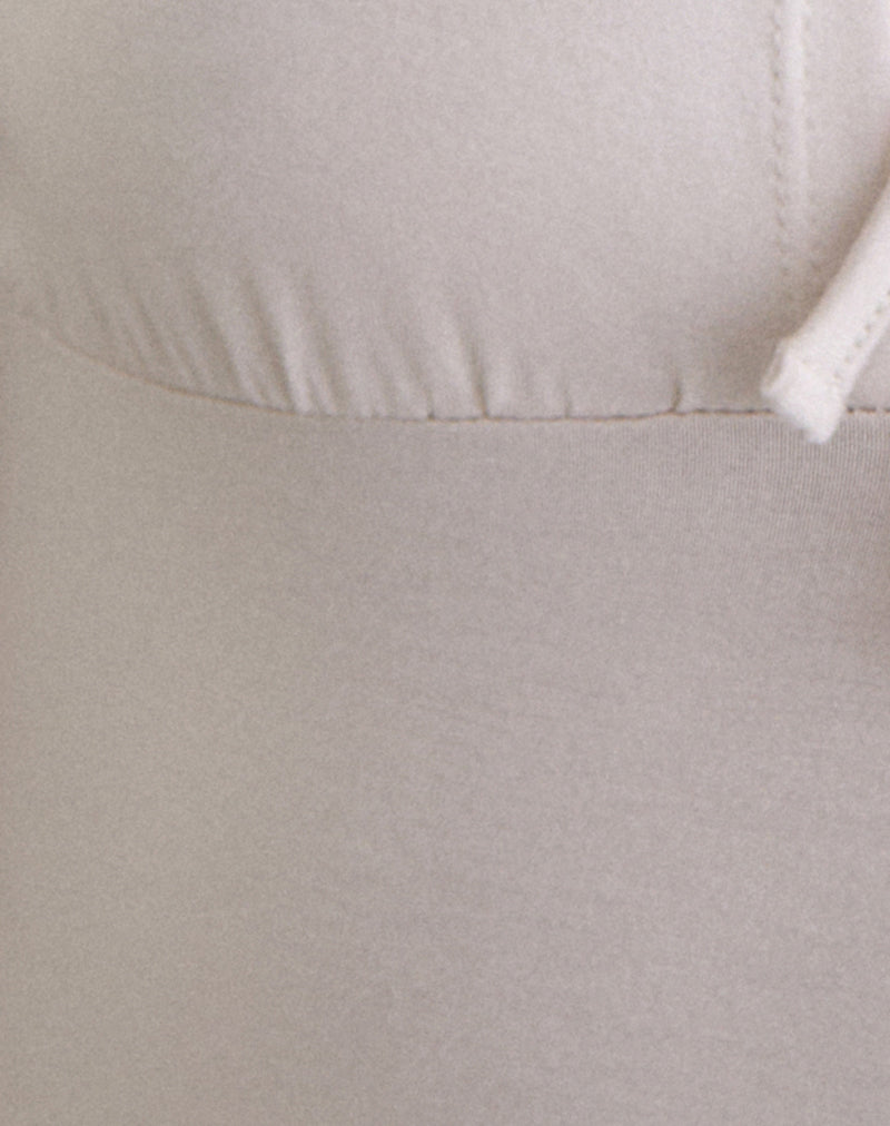 Senobia Keyhole Mini Dress in Cannoli Cream