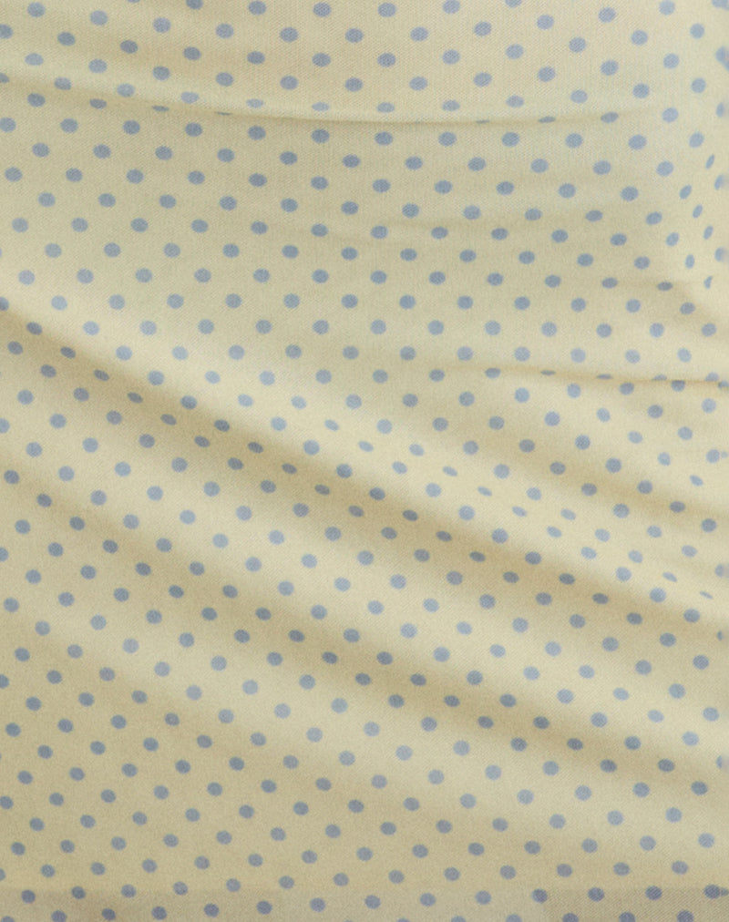 Sevila Mini Dress in Yellow with Compact Grey Polka