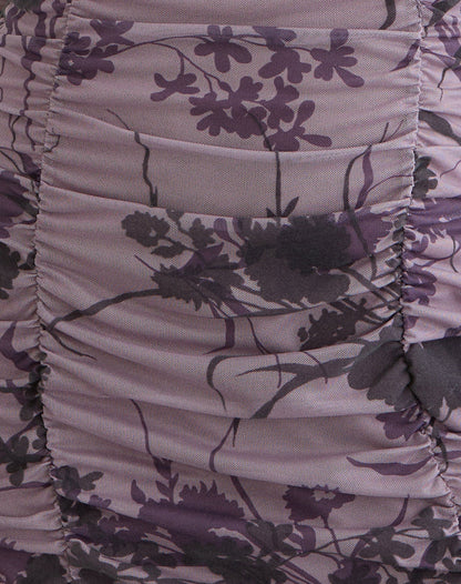 Sezuko Dress in Flock Shadow Flower Purple