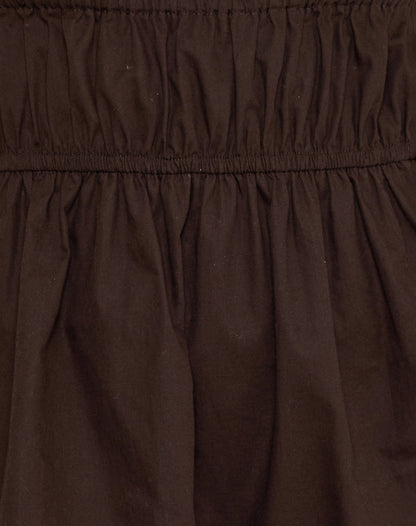 Shoyo Frill Mini Dress in Bitter Chocolate