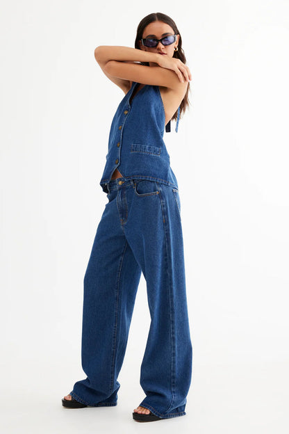 LIONESS Top Model Jeans Dark Denim