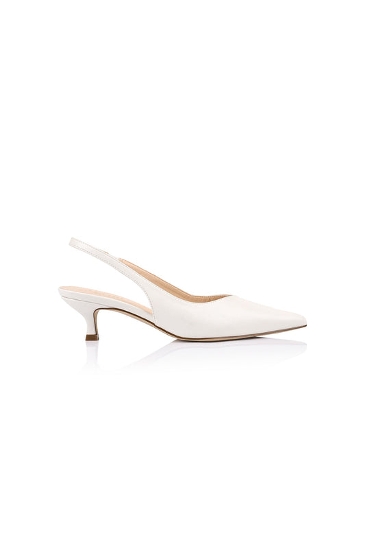 VERALi Lush Slingback Kitten Heels Chalk White