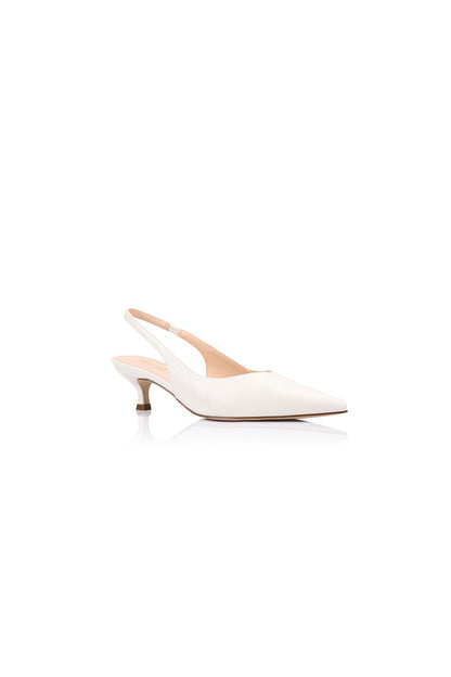 VERALi Lush Slingback Kitten Heels Chalk White