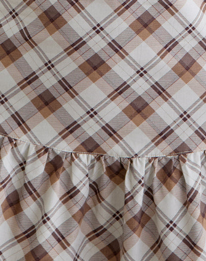 Soulie Mini Dress in Angled Check Brown