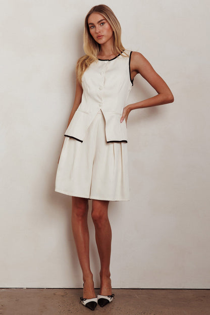 Janna Wide Leg Shorts Oat