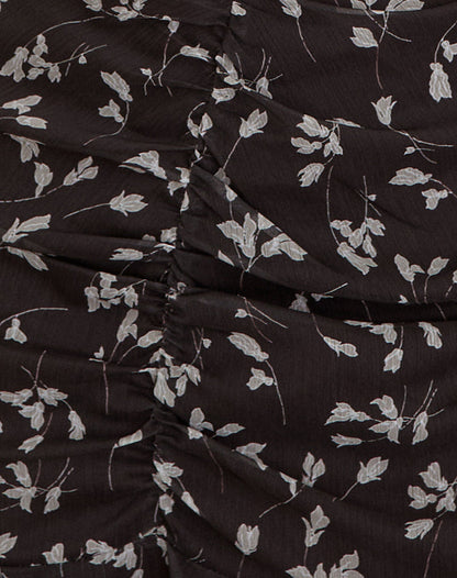 Sumiko Mini Dress in Flower Chiffon Brown