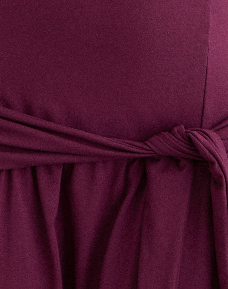 Supriati Mini Dress in Rayon Jersey Deep Purple