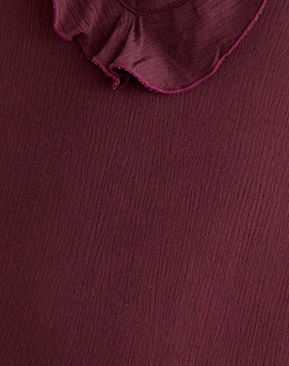 Swade Plunge Mini Dress in Crinkle Plum