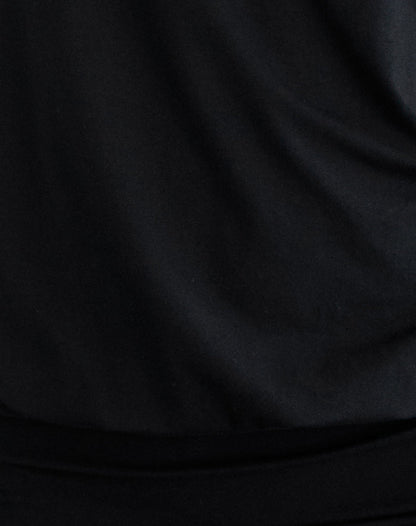 Sybe Cut Batwing Sleeve Mini Dress in Black