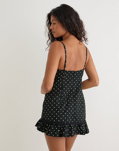 Tavita Mini Dress in Basic Polka Black
