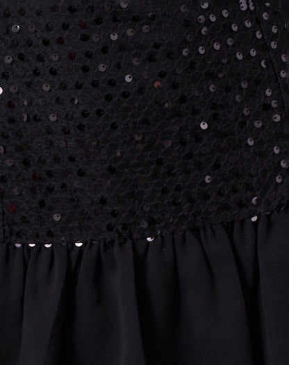 Tinosa Corset Dress in Ruffle Sequin Black