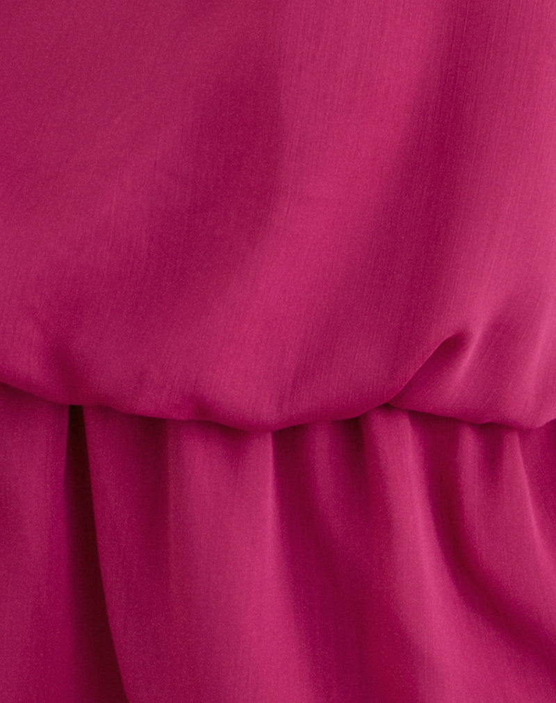 Veloria Halterneck Mini Dress in Dark Rose