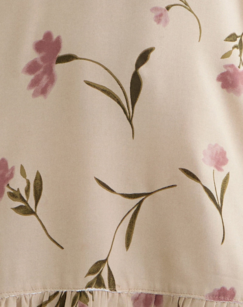 Visoca Mini Dress in Bloom Leafy Taupe
