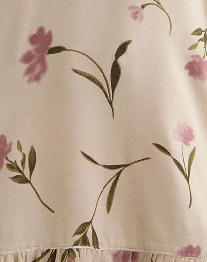 Visoca Mini Dress in Bloom Leafy Taupe
