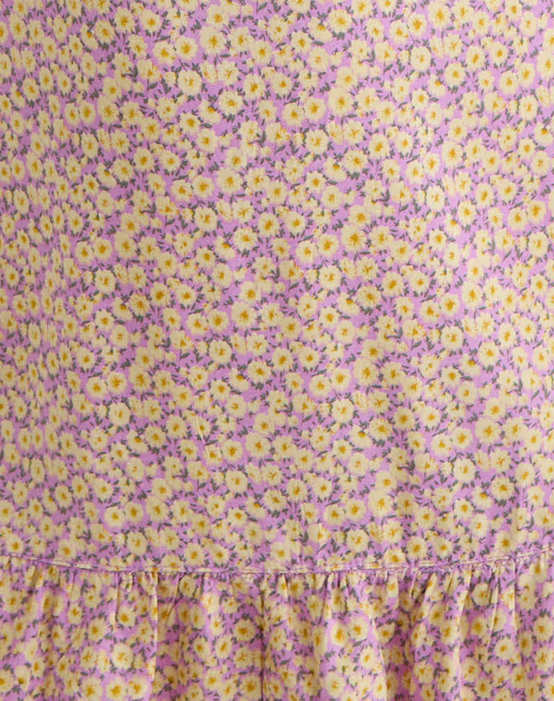 Vitata Mini Dress in Flower Fun Lilac Lemon