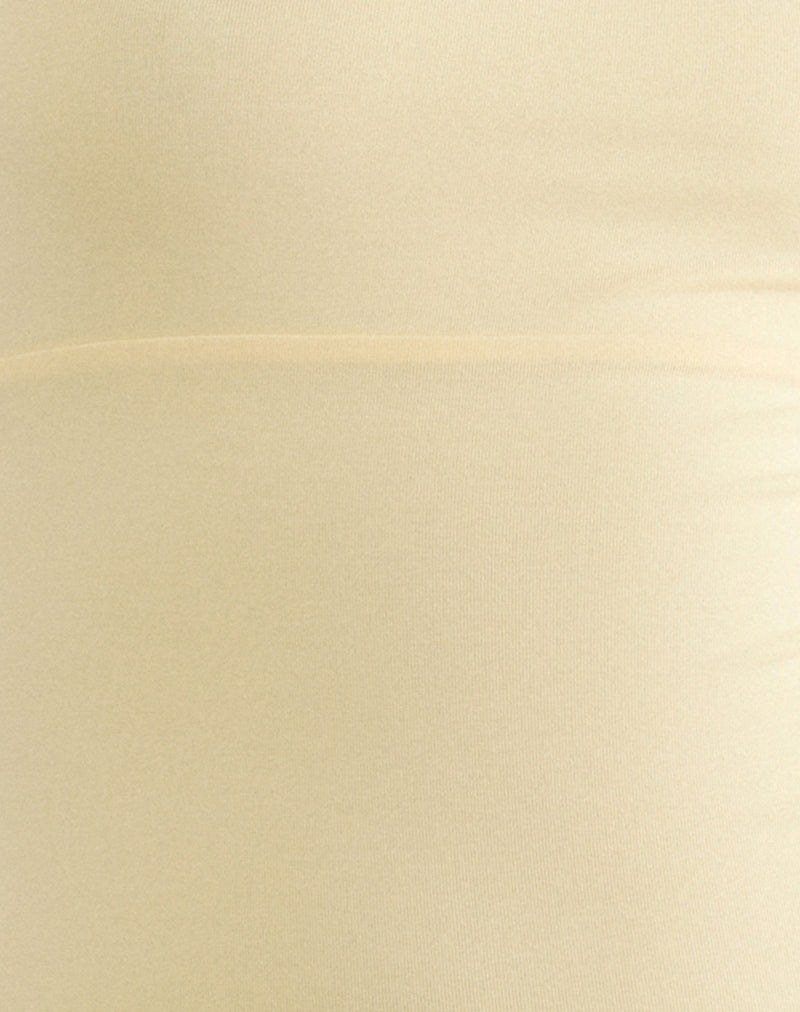 Waneta Bandeau Mini Dress in Rayon Jersey Lemon