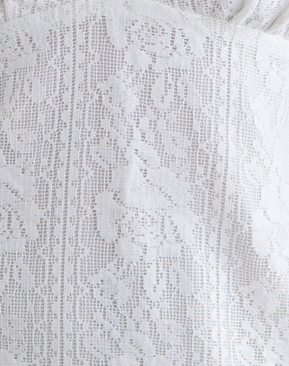 Yenna Plunge Mini Dress in Floral Lace White
