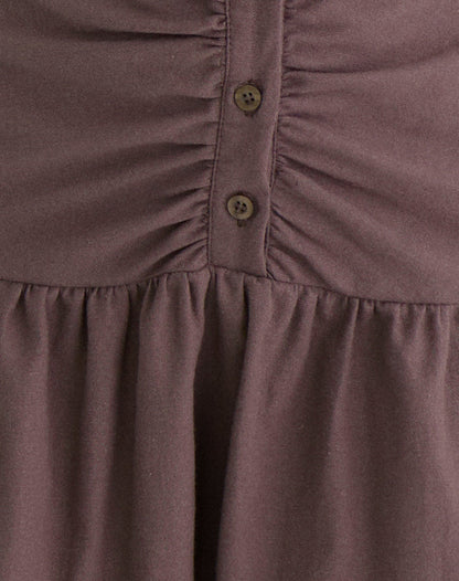 Yuha Buttoned Mini Dress in Deep Taupe