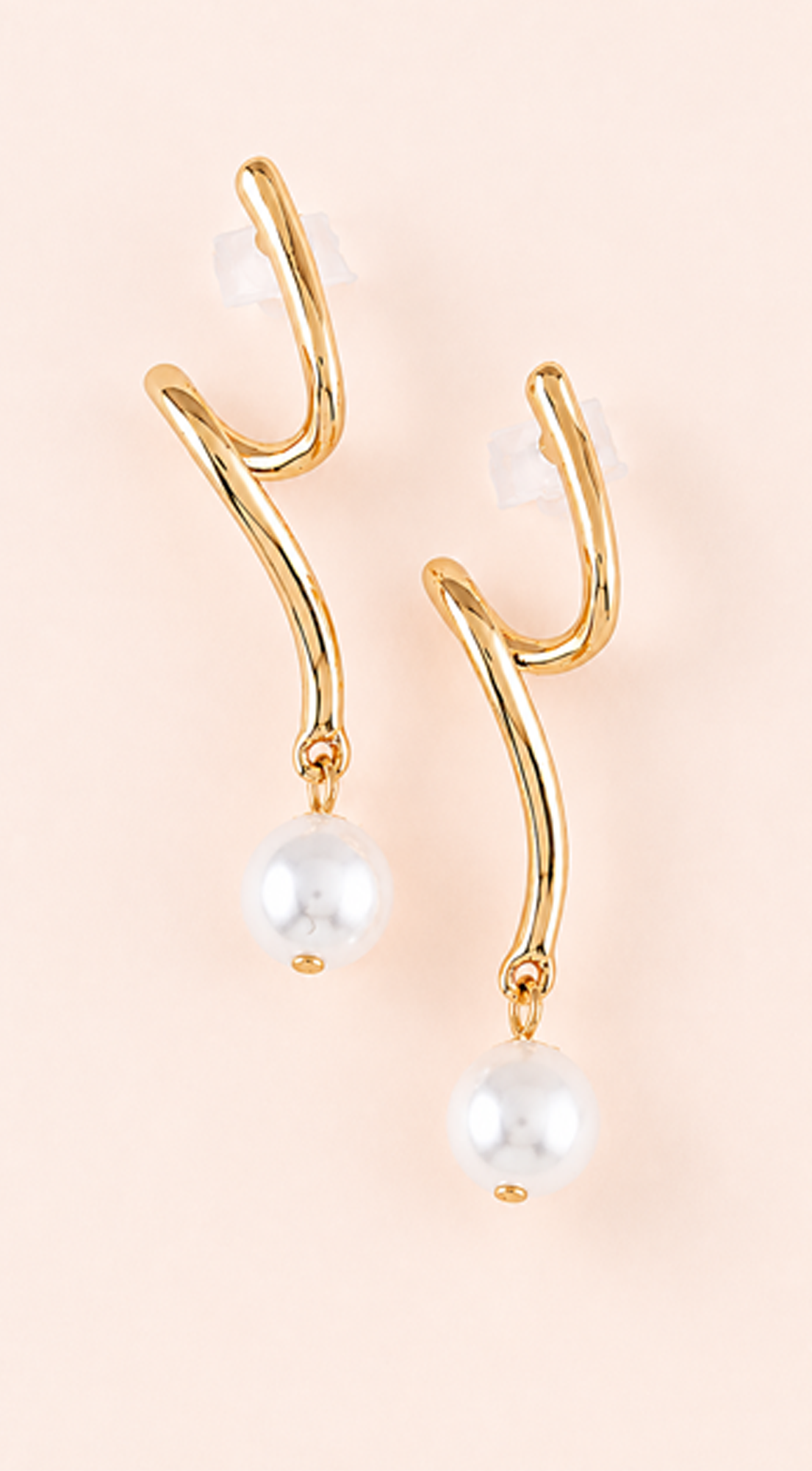 Luna Pearl Drop Earrings - Gold