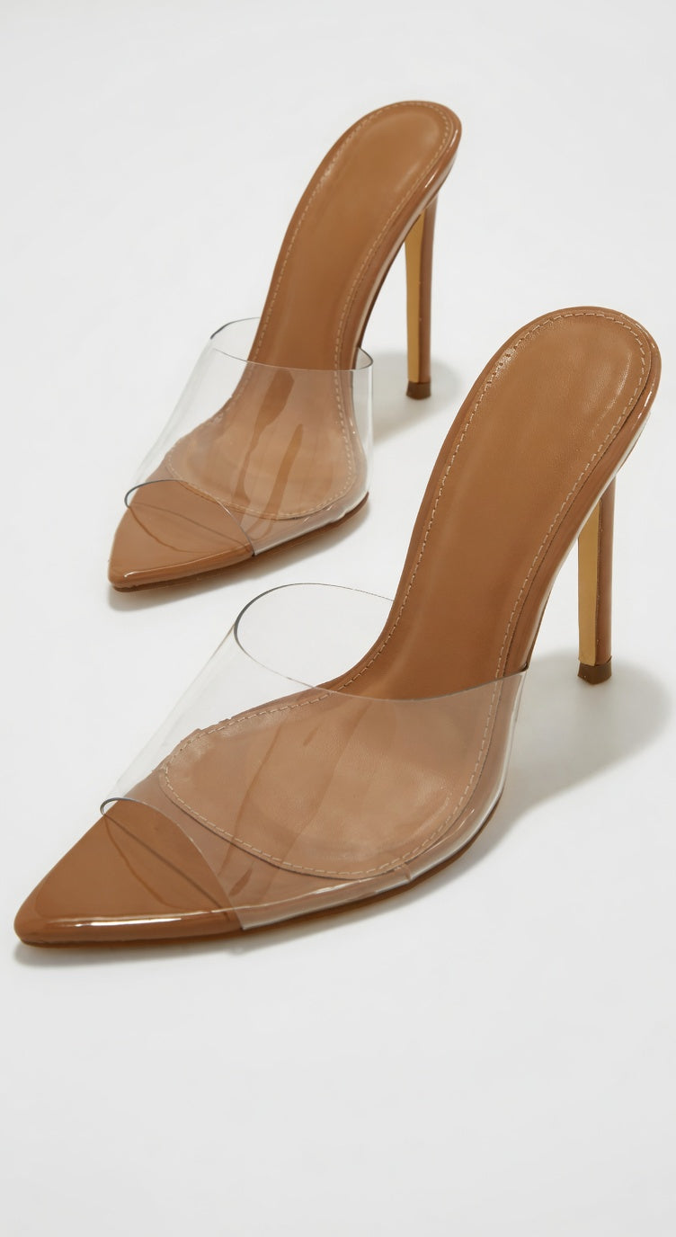 Gia Pointy Toe Heels - Mocha Beige