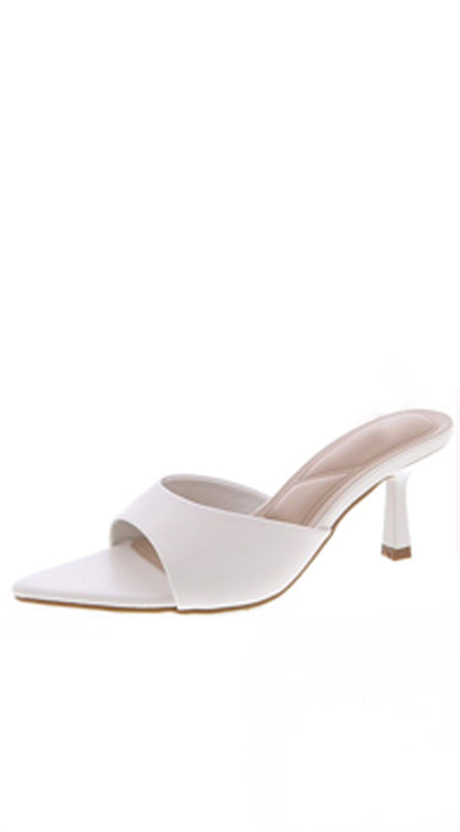 Malina Heeled Mules - White